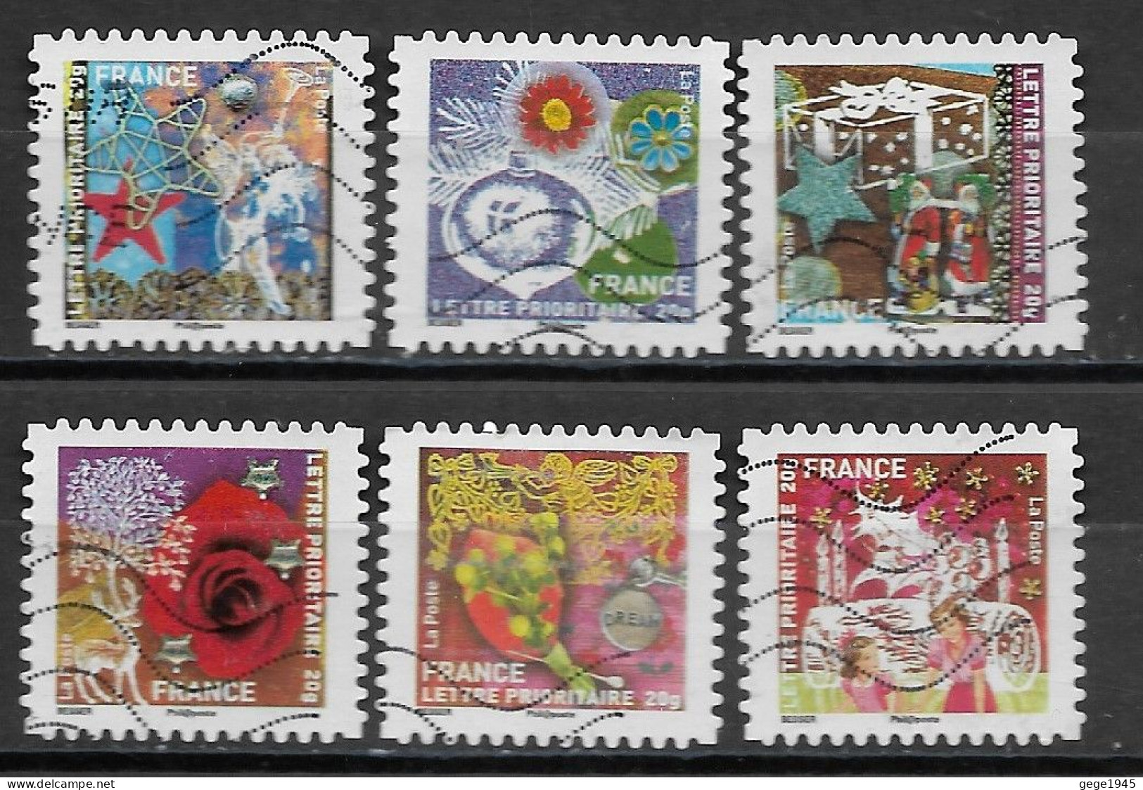 France 2010 Oblitéré Autoadhésif  N° 493 - 495 - 497 - 498 - 502 - 504   "  Meilleurs Voeux  " - Used Stamps