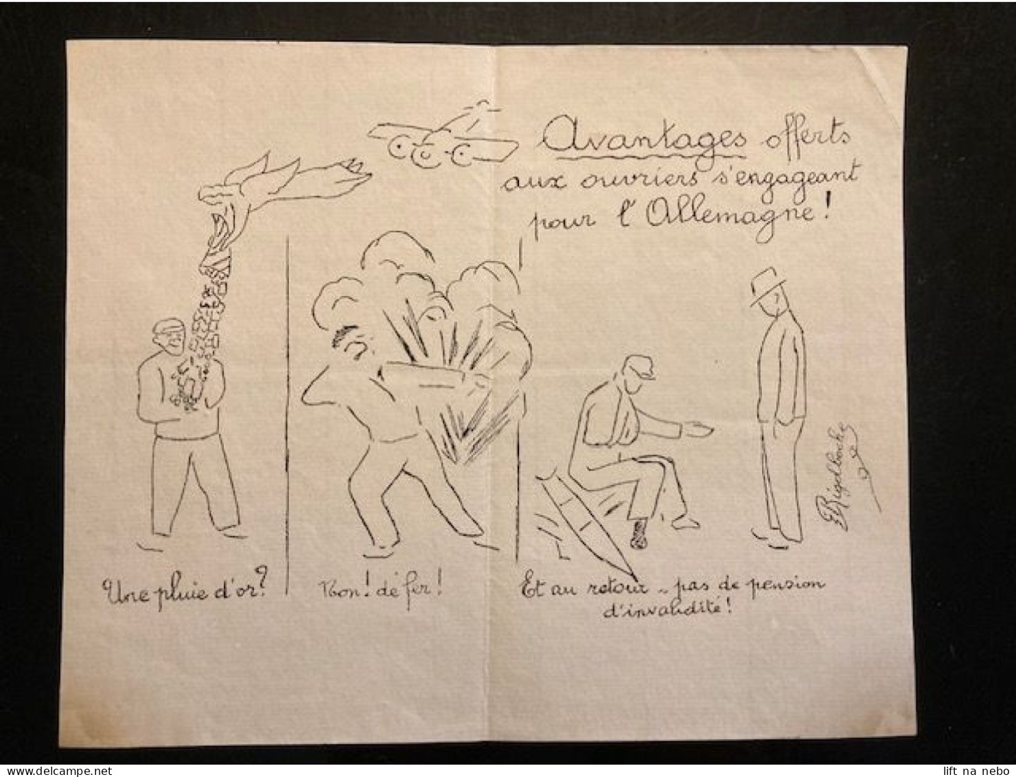 Tract Presse Clandestine Résistance Belge WWII WW2 Dessin Satyrique / Signé: Rigolboche - Documents