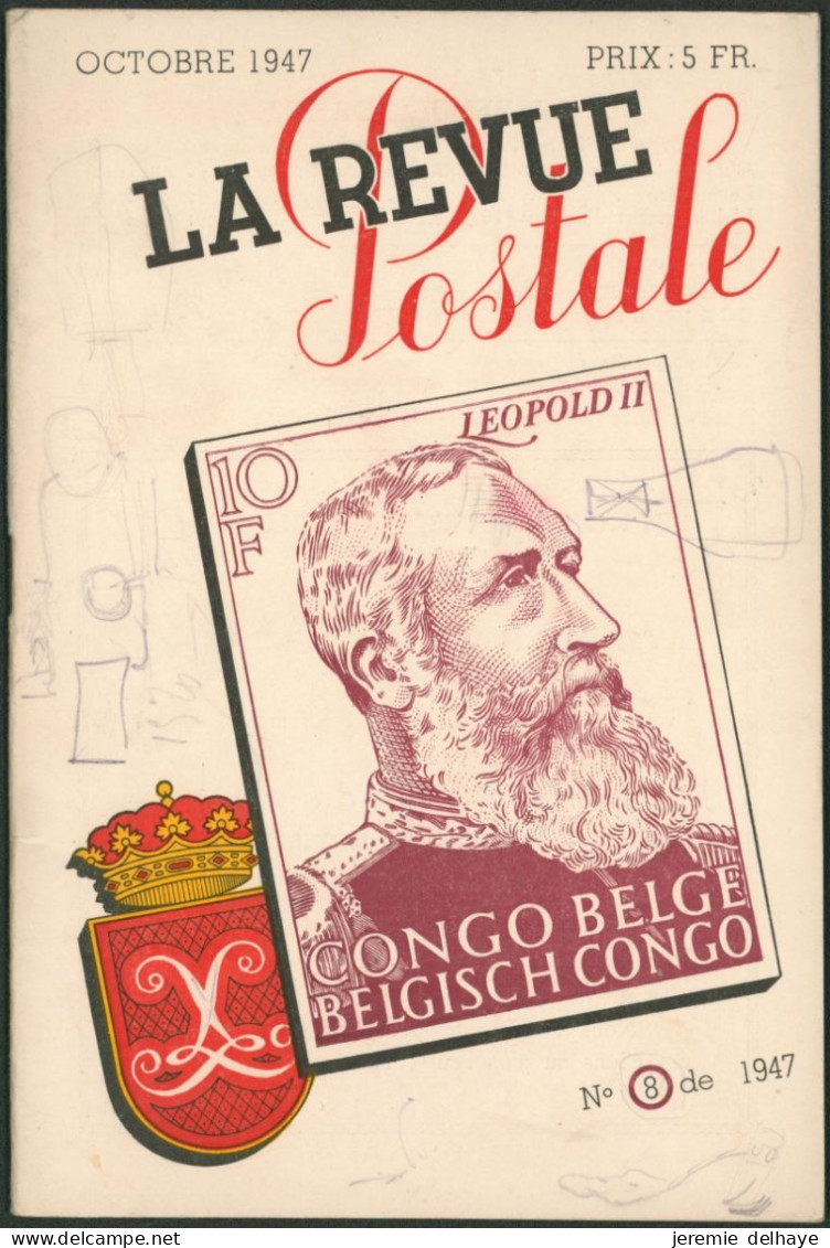 Littérature - La Revue Postale (Octobre 1947, N°8), 40 Pages. - Filatelia E Historia De Correos