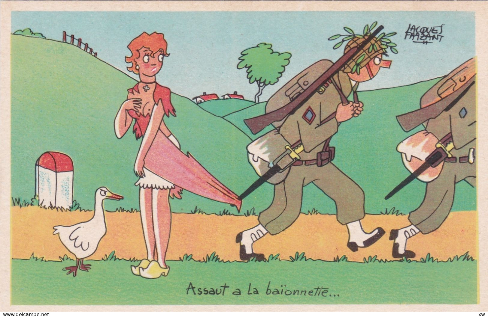 ILLUSTRATEUR - Jacques Faizant -8 CPSM - "Humour militaire" ( 6 neuves et 2 voyagées) - 29-04-24