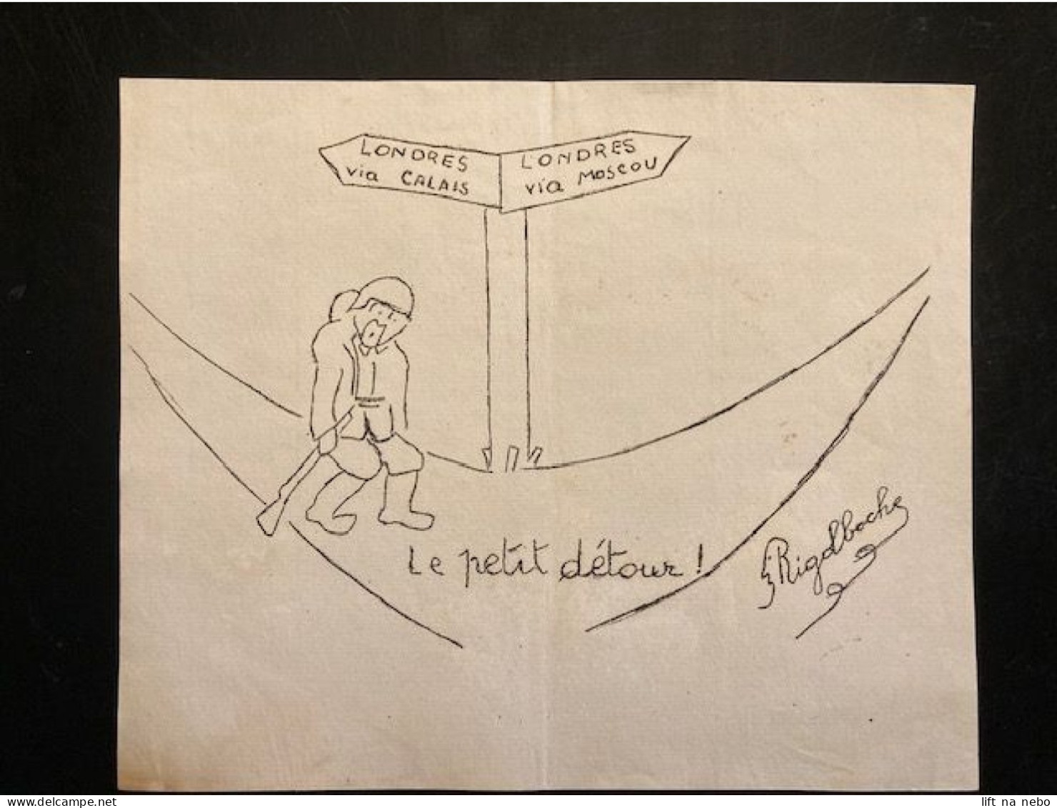 Tract Presse Clandestine Résistance Belge WWII WW2 Dessin Satyrique / Signé: Rigolboche - Dokumente