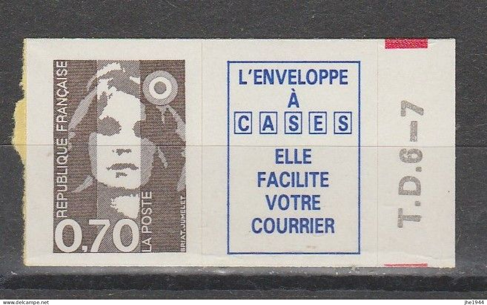 France N° 2824a ** Marianne Bicentenaire 70c Brun + Vignette - Ungebraucht