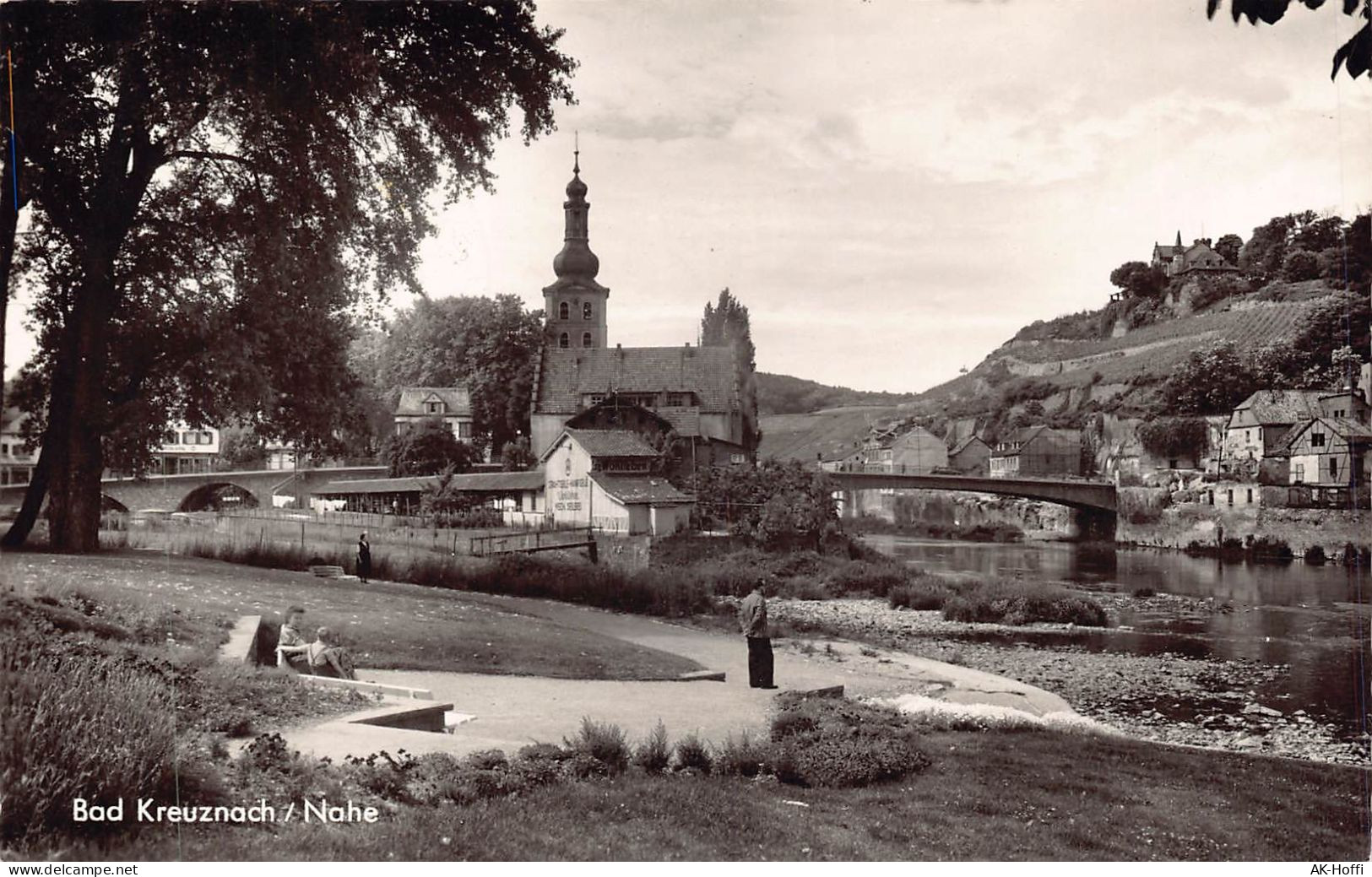 Bad Kreuznach Nahebrücke Und Kauzenburg Gelaufen 1958 - Bad Kreuznach