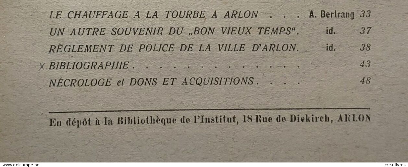 Bulletin Trimestriel Annexé Aux Annales De L'institut Archéologique Du Luxembourg - Année 1927 N°1-2-3-4 - Archeologie