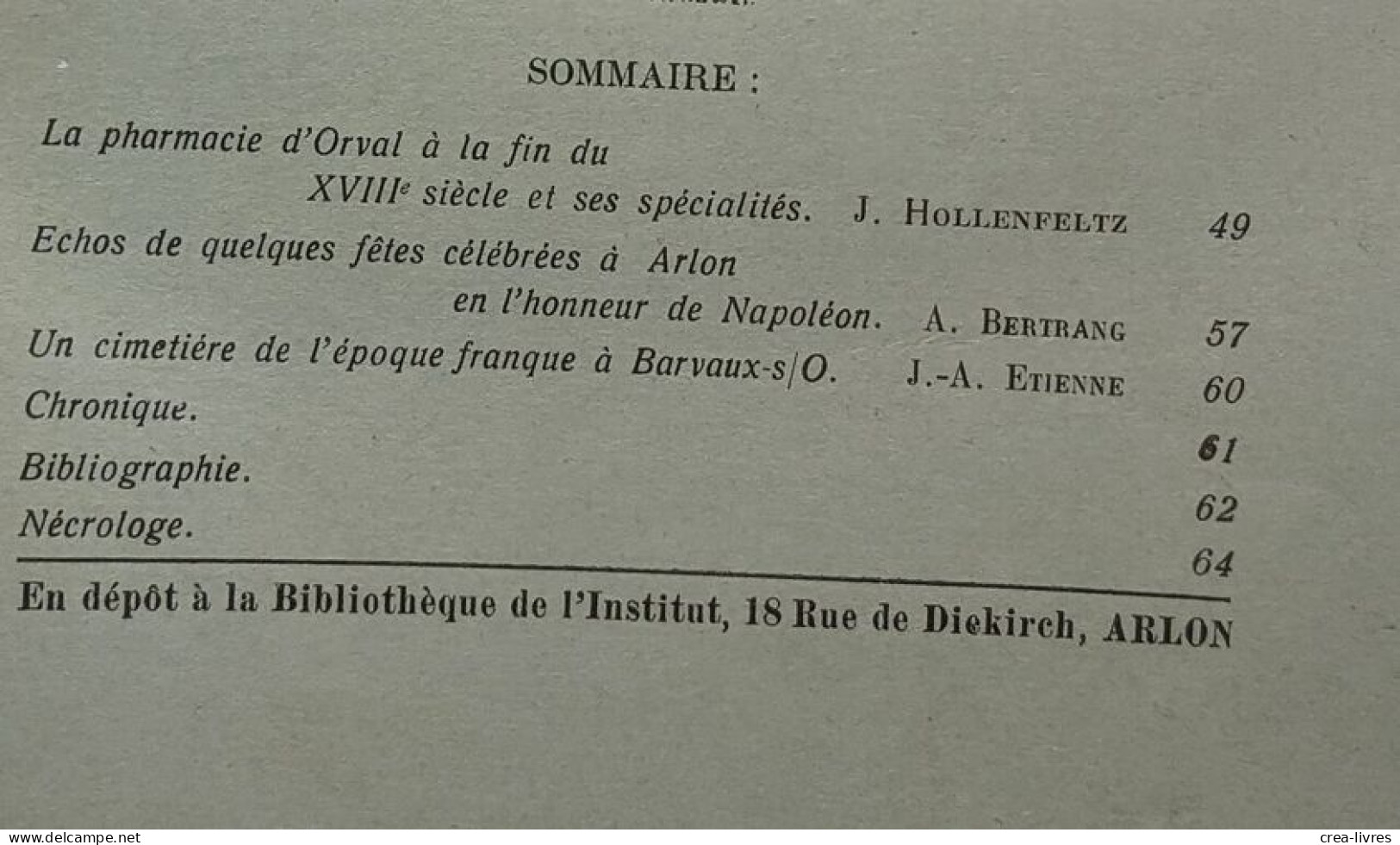 Bulletin Trimestriel Annexé Aux Annales De L'institut Archéologique Du Luxembourg - Année 1927 N°1-2-3-4 - Archéologie