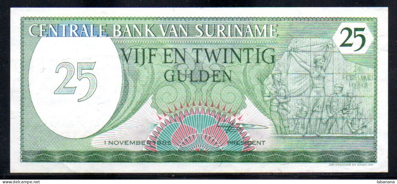 329-Surinam 25 Gulden 1985 - 044 Neuf/unc - Suriname