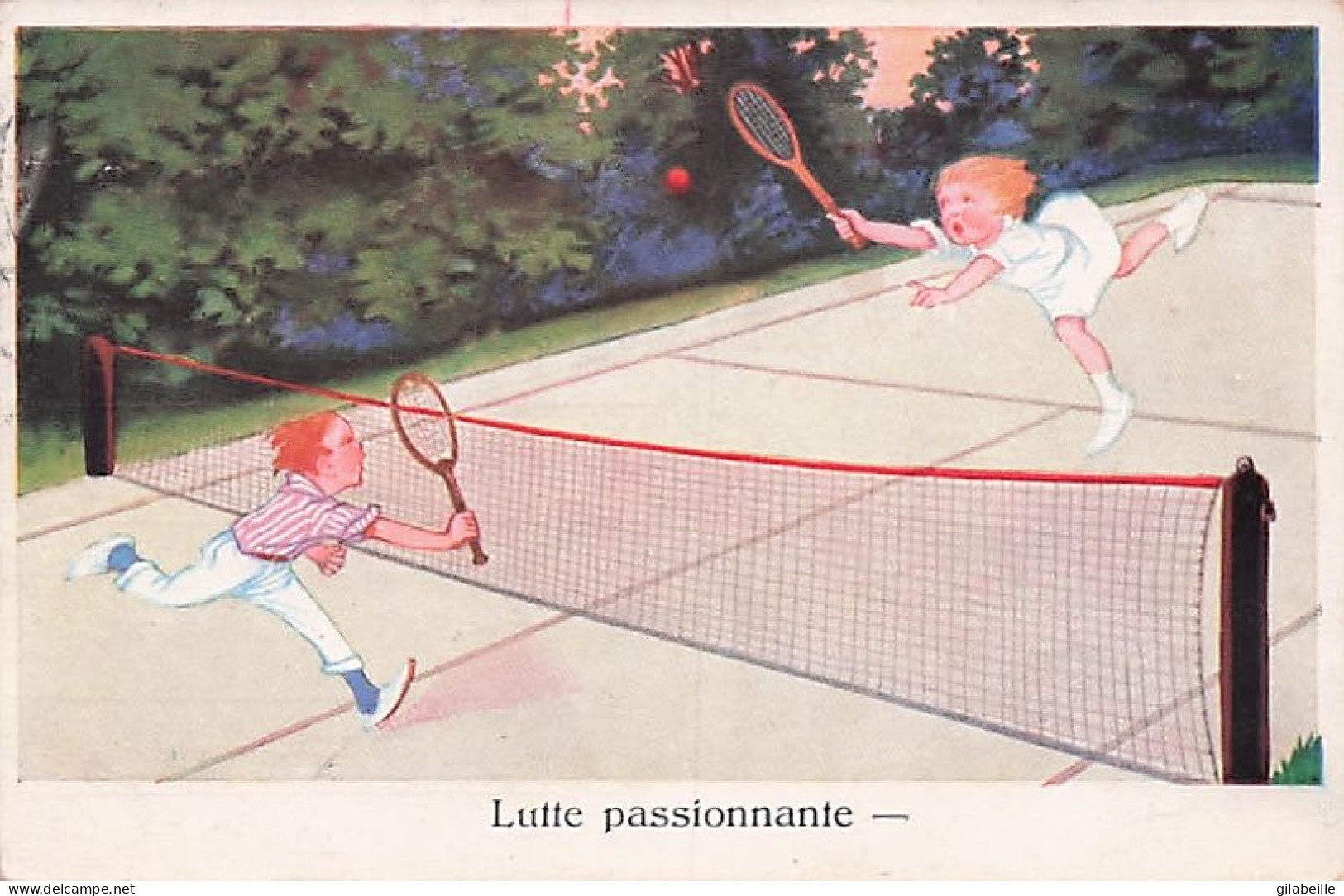  TENNIS - Illustrateur - Lutte Passionnante - 1900-1949