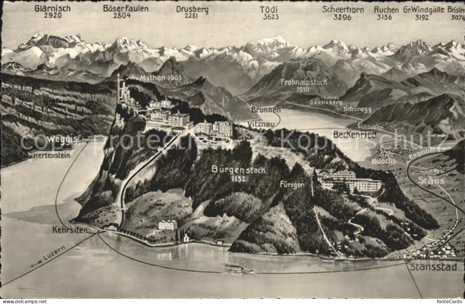 12043534 Buergenstock Berghotels Aus Der Vogelschau Alpenpanorama Buergenstock - Autres & Non Classés