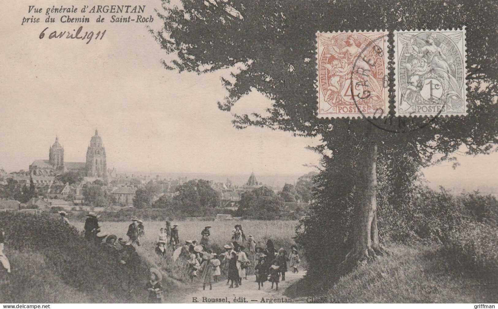 ARGENTAN VUE GENERALE PRISE DU CHEMIN DE SAINT ROCH 1911 TBE - Argentan