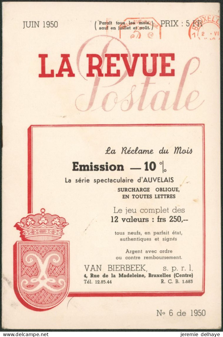 Littérature - La Revue Postale (Juin 1950, N°6), 16 Pages. - Filatelia E Historia De Correos