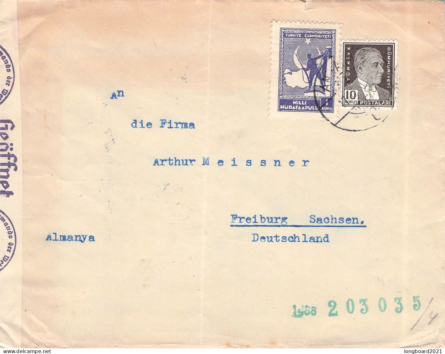 TURKEY - MAIL 194? ANKARA - FREIBURG/Sa / 7049 - Brieven En Documenten