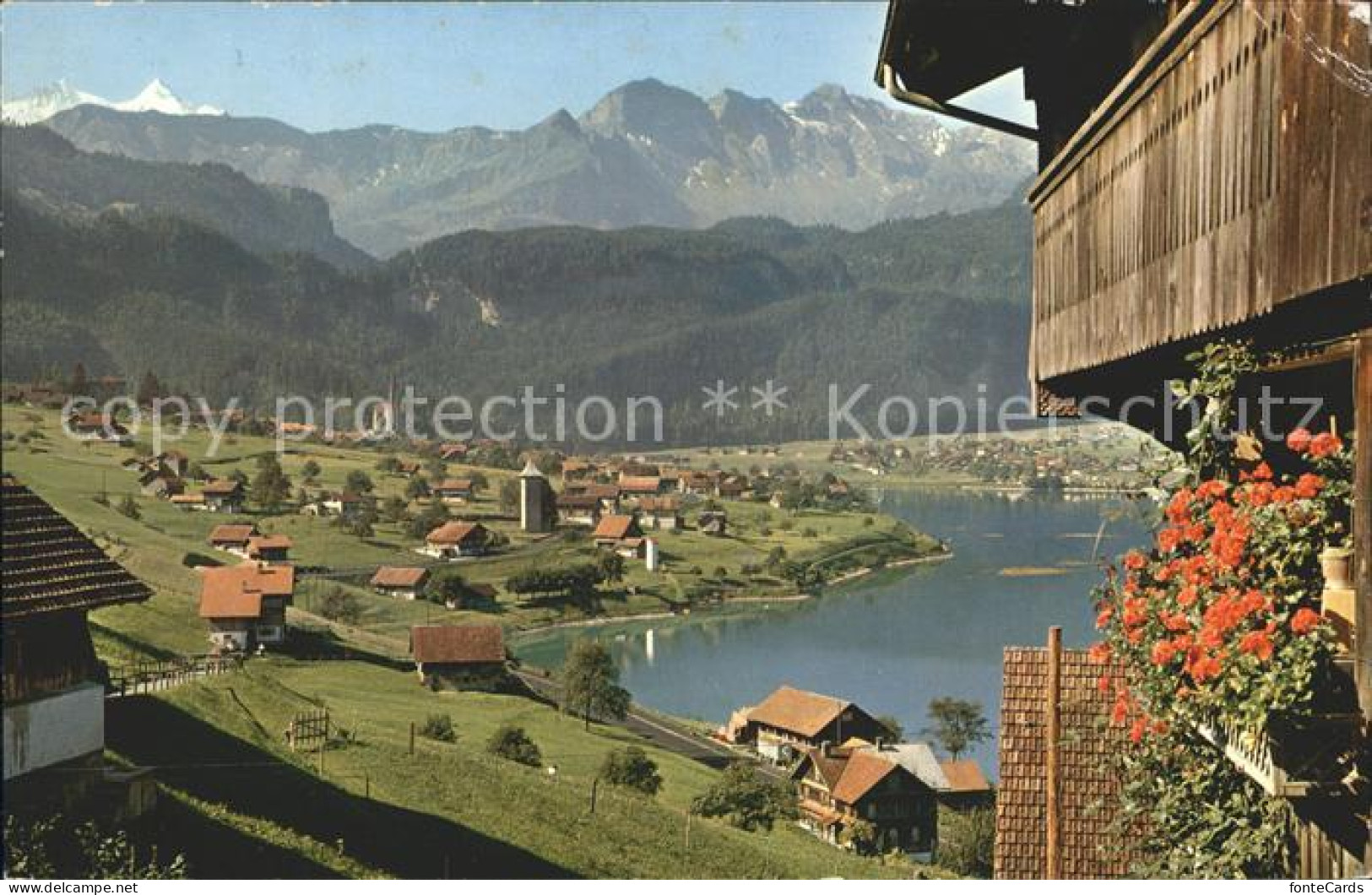 12043404 Lungern Panorama Lungernsee Mit Wetterhorn Berner Alpen Lungern - Sonstige & Ohne Zuordnung