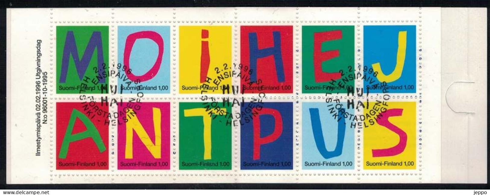 1996 Finland, Letters FD Stamped Booklet. - Markenheftchen