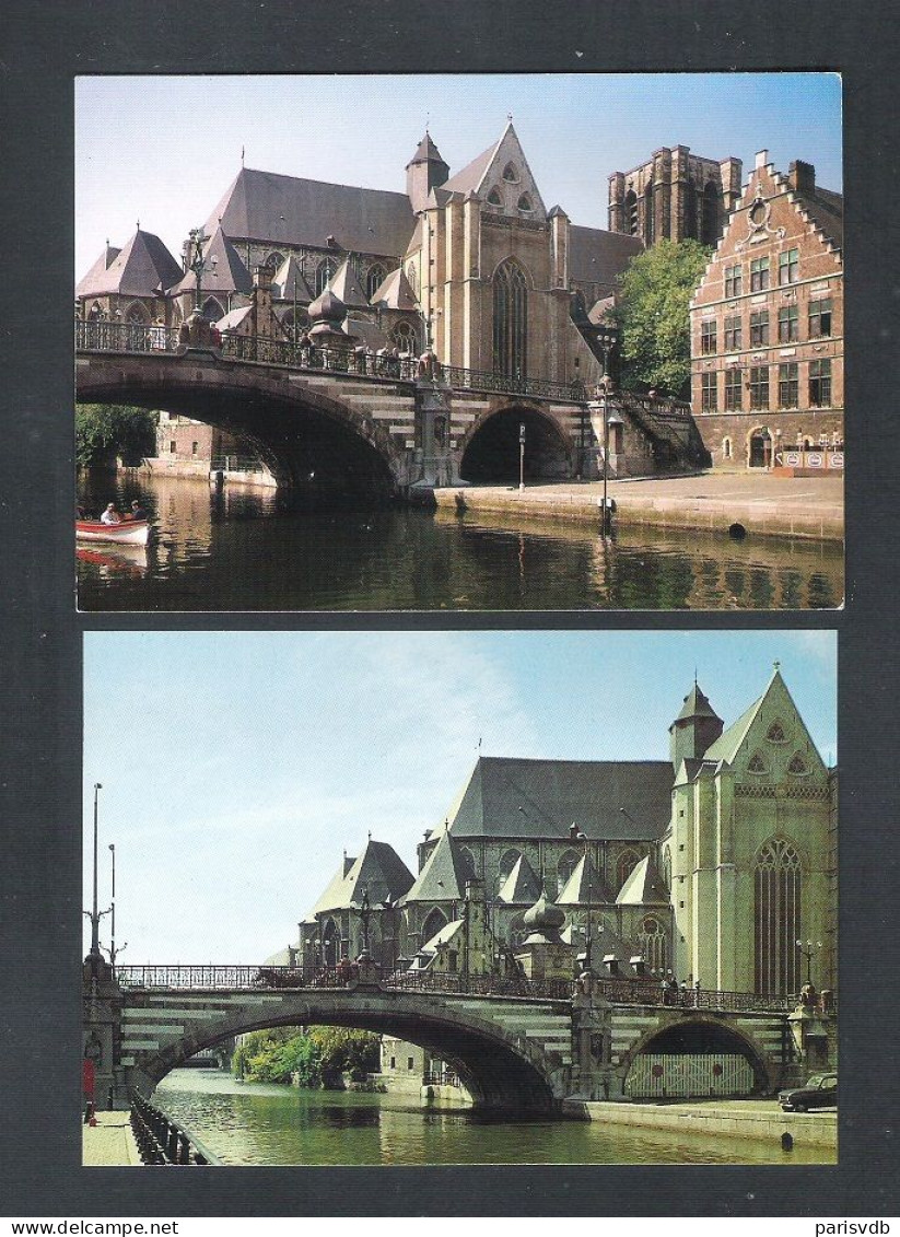 GENT - GAND -  ST MICHIELSKERK EN ST MICHIELSBRUG - 2 POSTKAARTEN   (14.056) - Gent