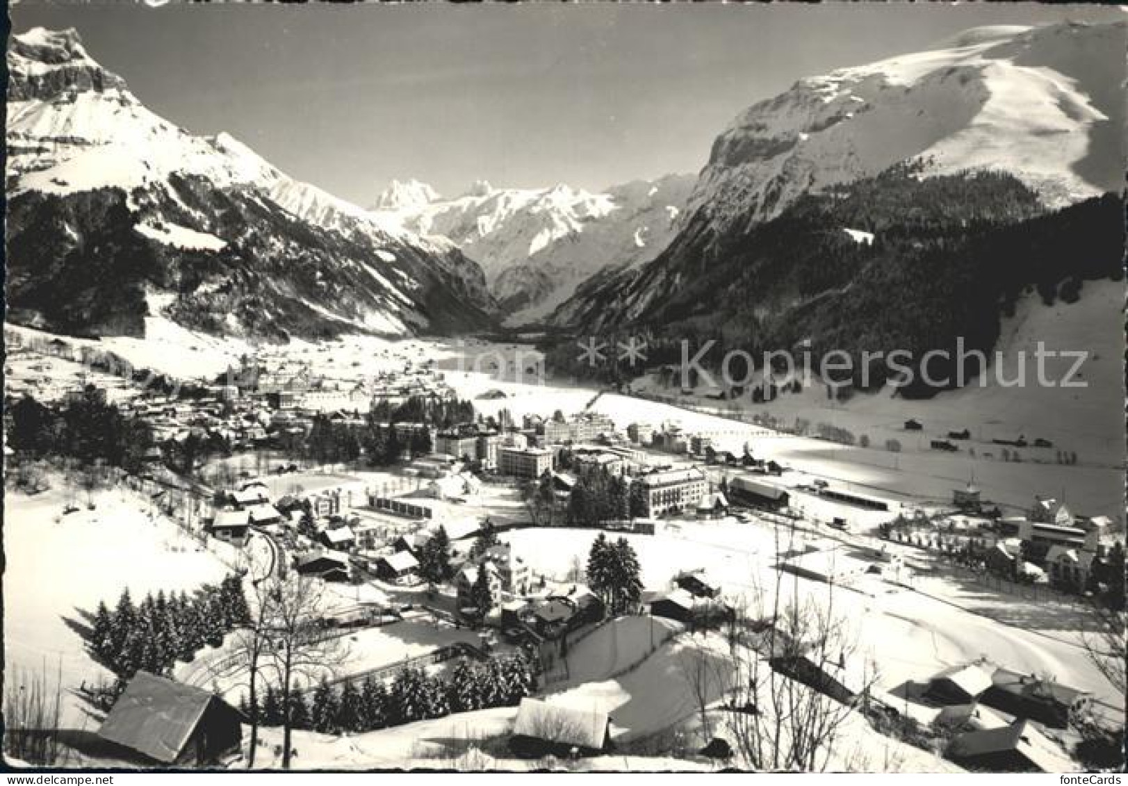 12042510 Engelberg OW Winterpanorama Mit Hahnen Spannoerter Und Titlis Alpen Eng - Autres & Non Classés