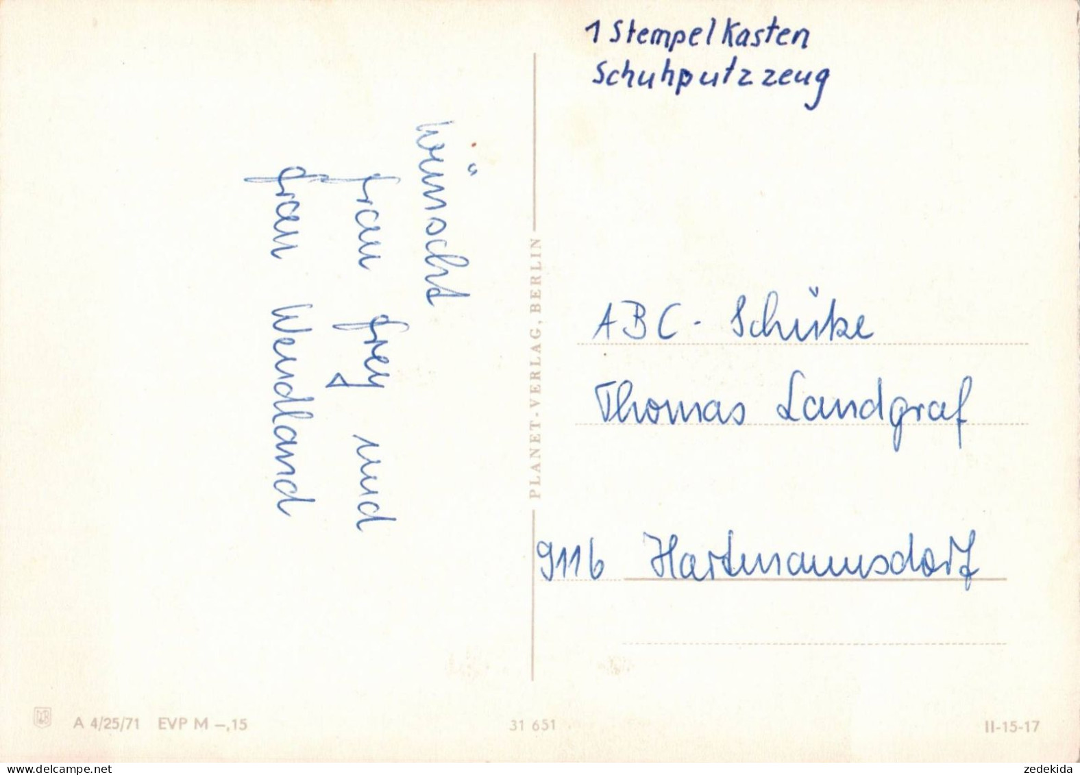 H1847 - Glückwunschkarte Schulanfang - Kinder Zuckertüte - Verlag Planet DDR Grafik - Primo Giorno Di Scuola