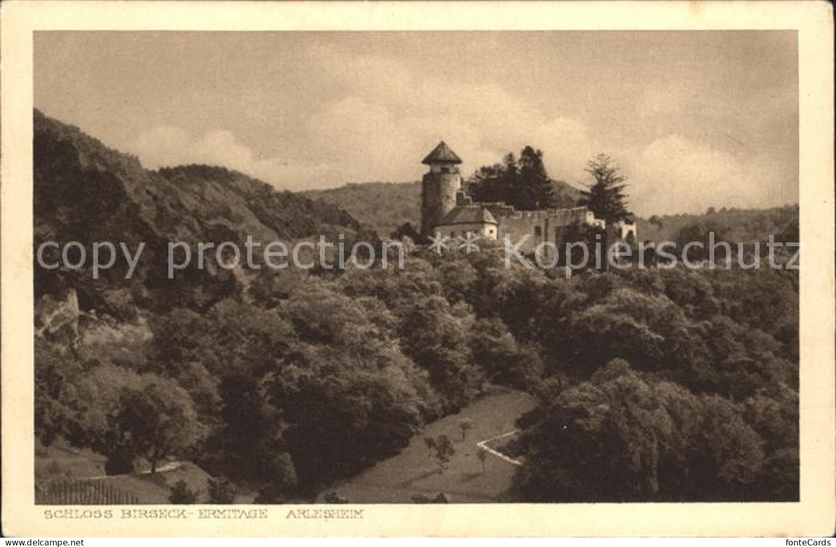 12042443 Arlesheim Schloss Birseck Ermitage Kupfertiefdruck Arlesheim - Otros & Sin Clasificación