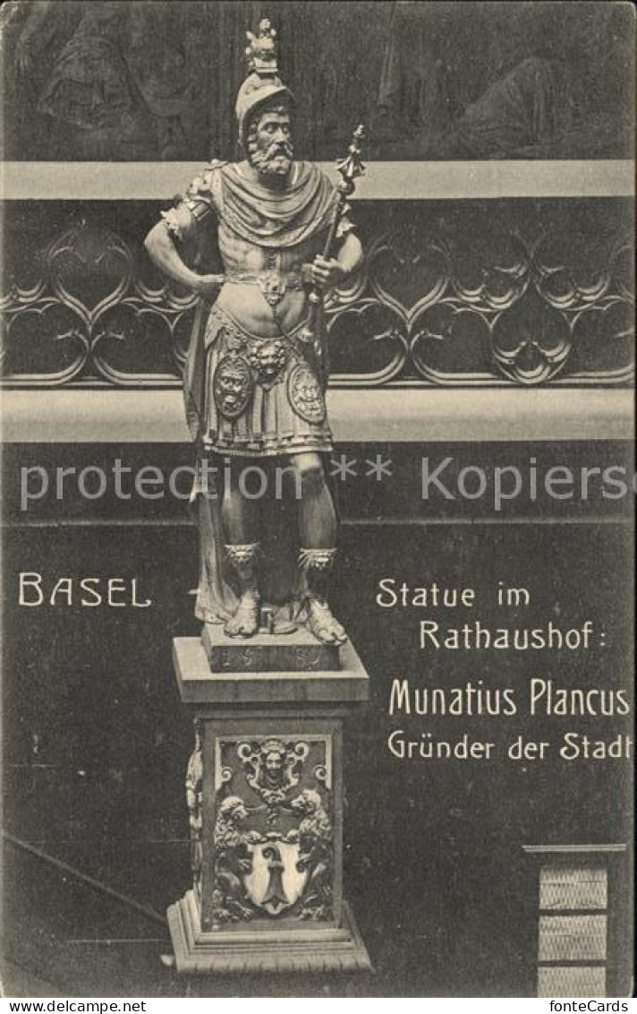 12042421 Basel BS Statue Im Rathaushof Munatius Plancus Gruender Der Stadt Klein - Other & Unclassified