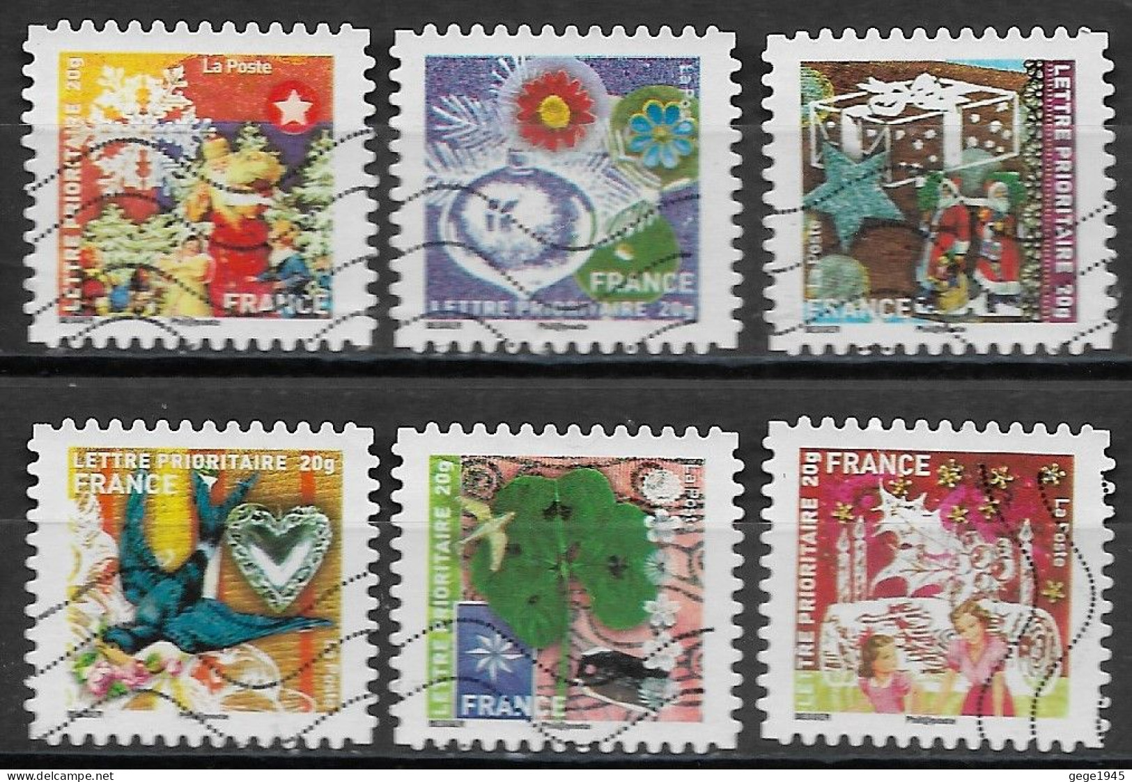 France 2010 Oblitéré Autoadhésif  N° 494 - 495 - 497 - 499 - 500 - 504   "  Meilleurs Voeux  " - Used Stamps