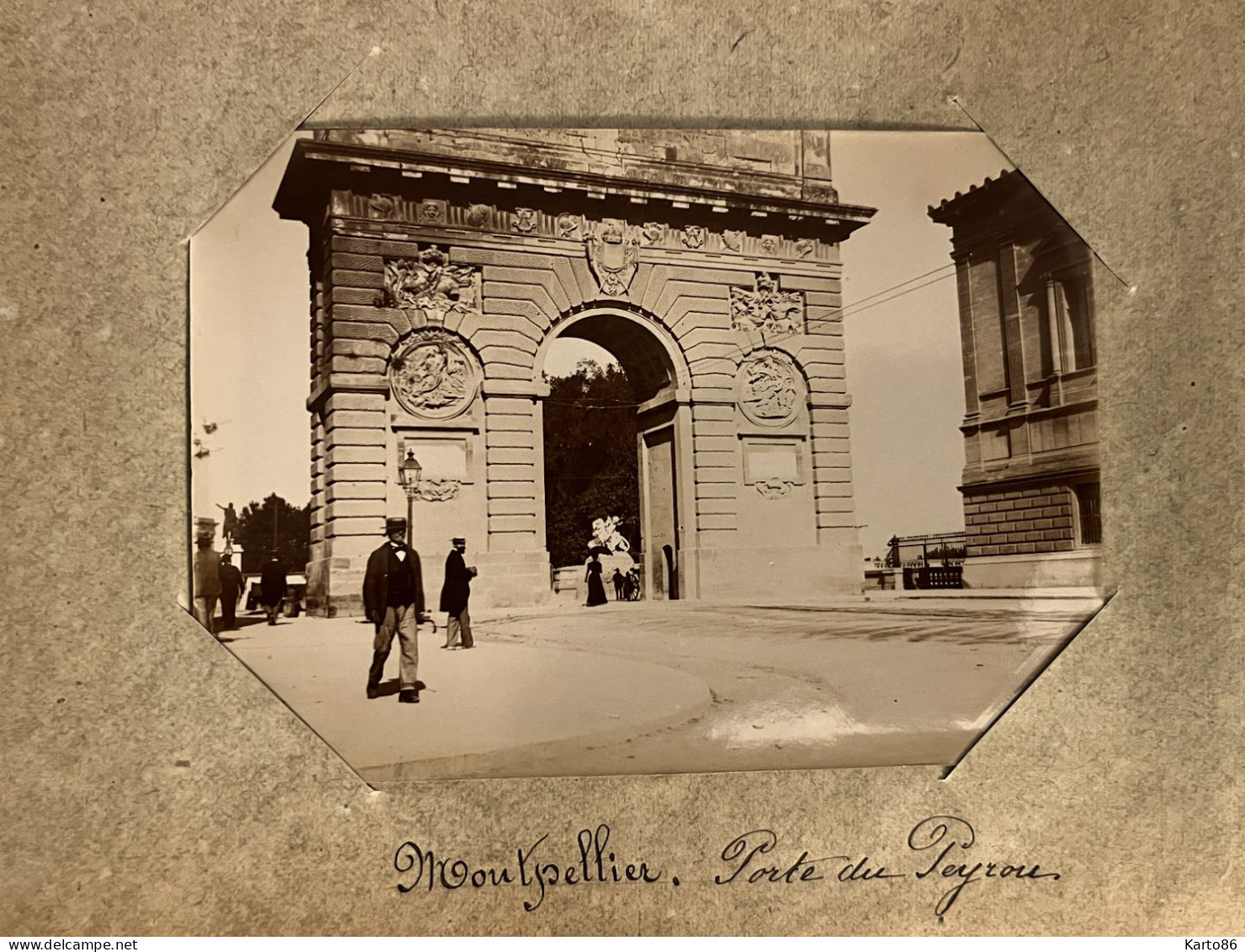 Montpellier * Rue Et Porte Du Peyrou * Photo Circa 1890/1910 11.5x8.5cm - Montpellier