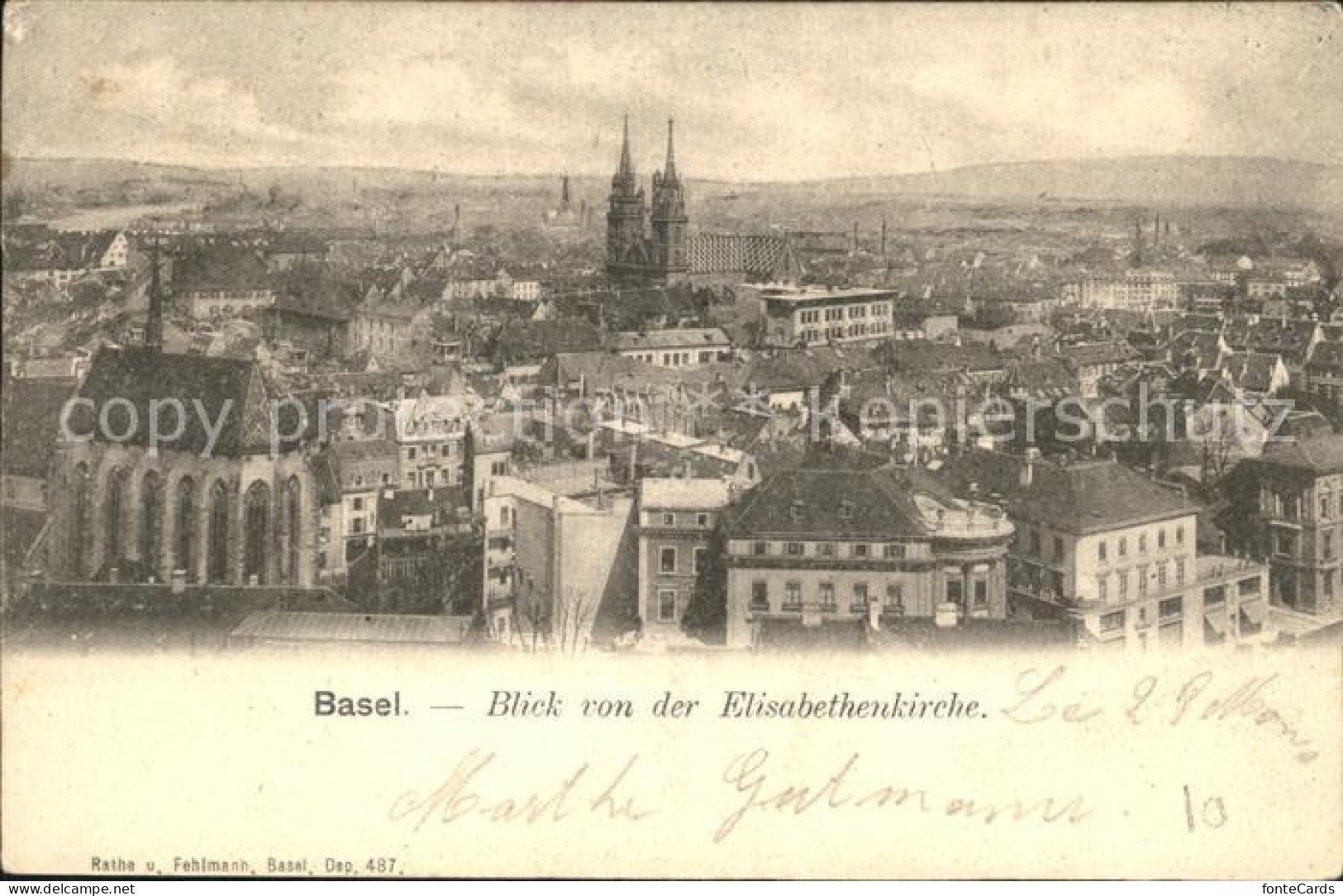 12042392 Basel BS Blick Von Der Elisabethenkirche Muenster Basel BS - Sonstige & Ohne Zuordnung