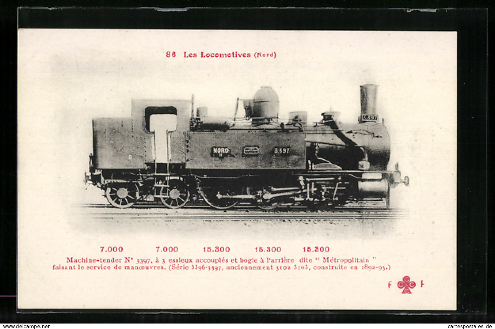 CPA Französische Chemin De Fer, Lokomotive Nr. 3397 Der Nord  - Trains