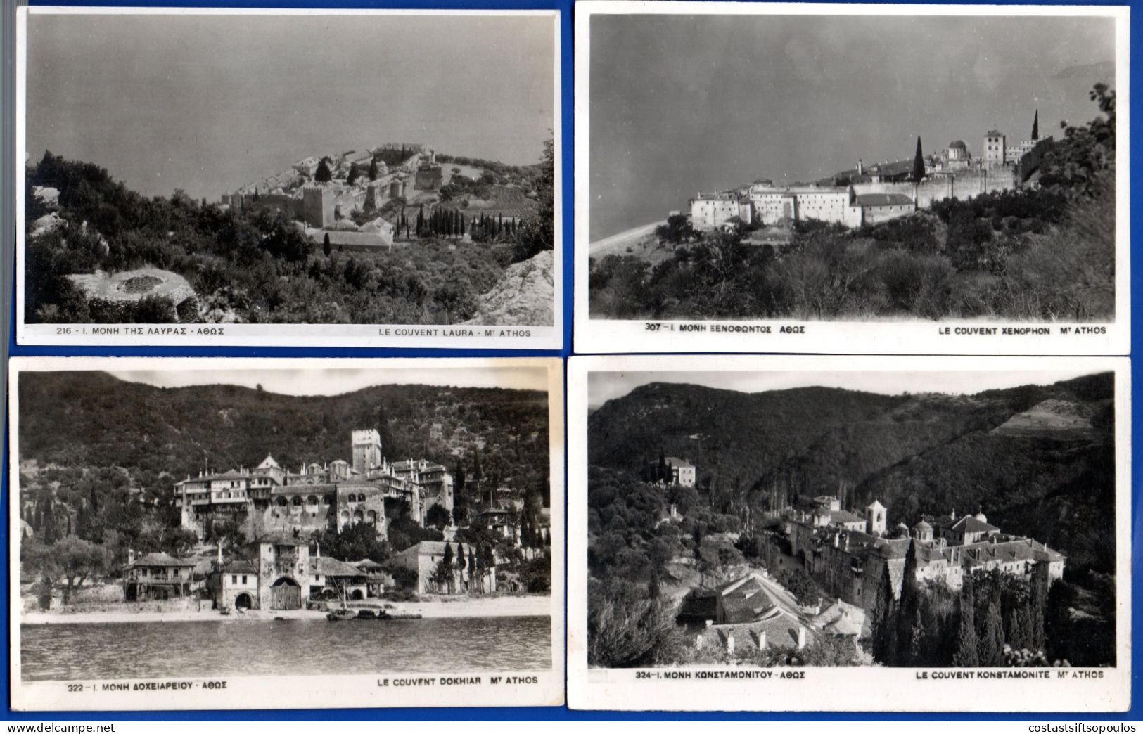 2980,MOUNT ATHOS, AGION OROS.4 MONASTERIES POSTCARDS LOT,LYKIDES EDIT. - Greece