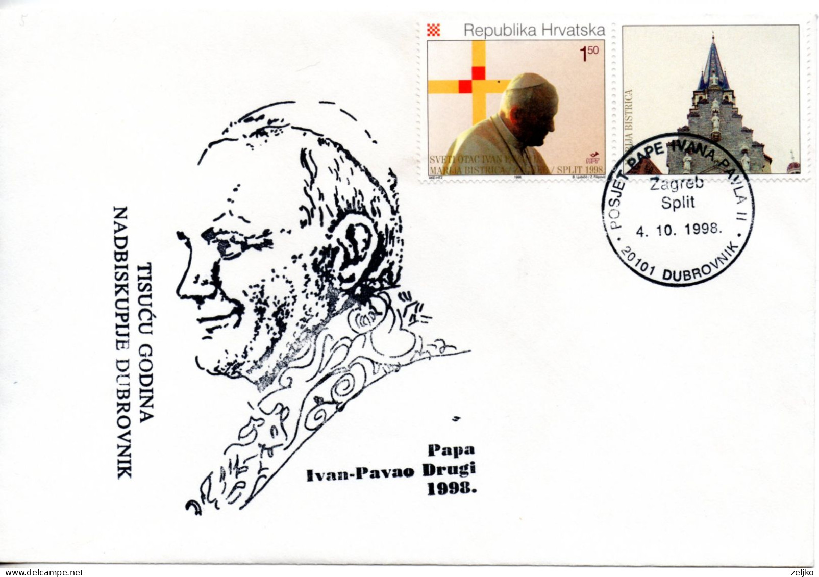 Croatia, Pope John Paul II, Secondpastoral Visit To Croatia 1998, Cancel Dubrovnik - Päpste