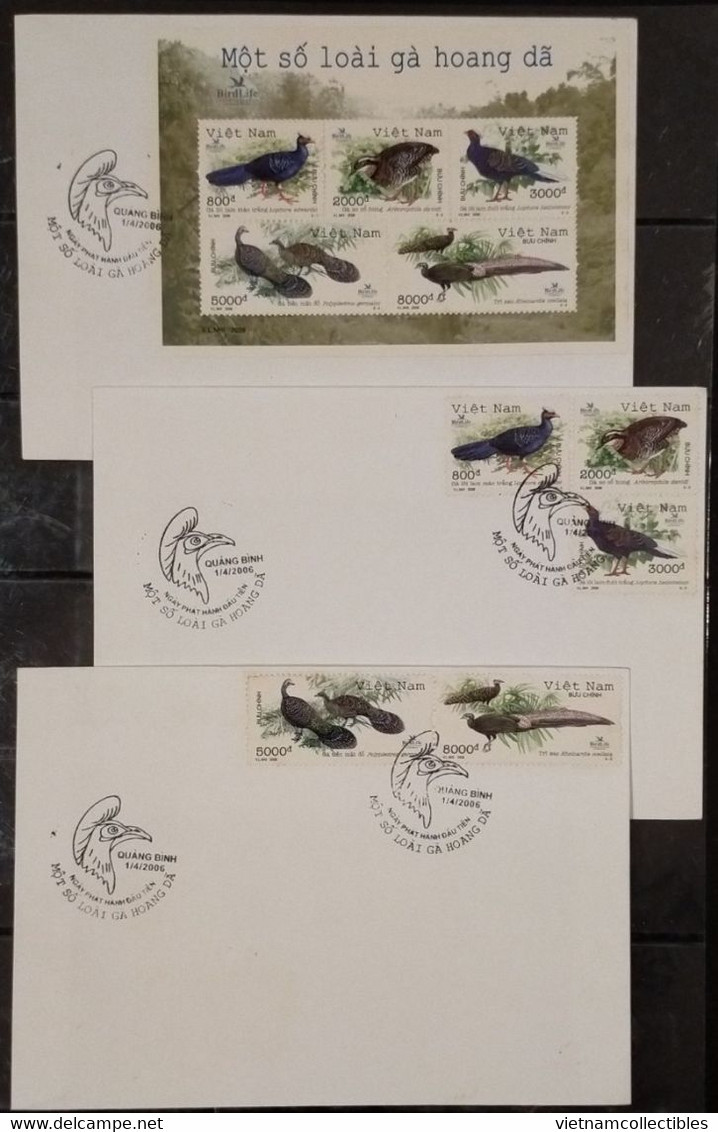 FDC Vietnam Viet Nam Covers 2006 : Several Of Jungle Flowls / Pheasant / Bird (Ms949B) - Vietnam