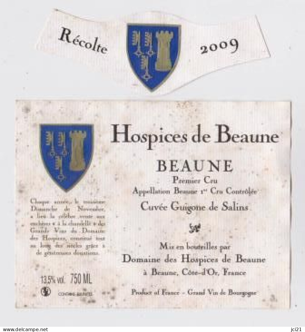 Etiquette Et Millésime HOSPICES DE BEAUNE " BEAUNE 1er Cru 2012 " Cuvée Guigone De Salins (1776)_ev417 - Bourgogne