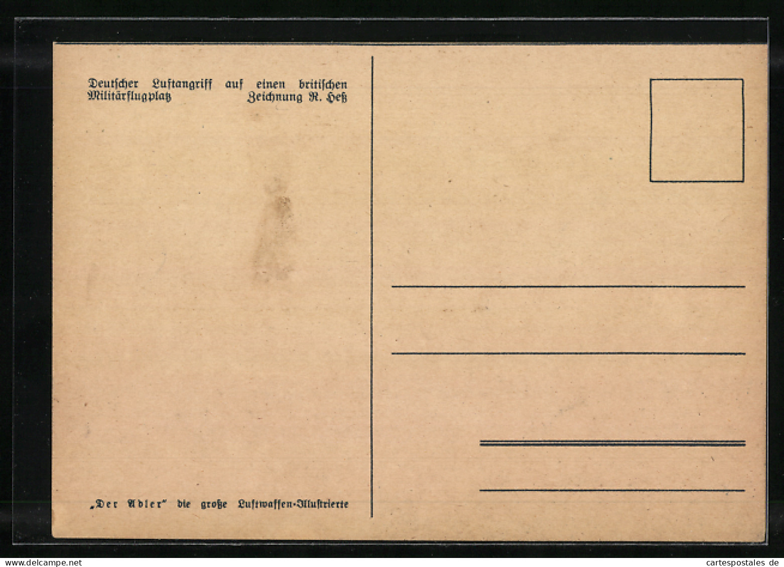 Künstler-AK Deutsche Flugzeuge Greifen Britischen Flugplatz An  - 1939-1945: 2de Wereldoorlog