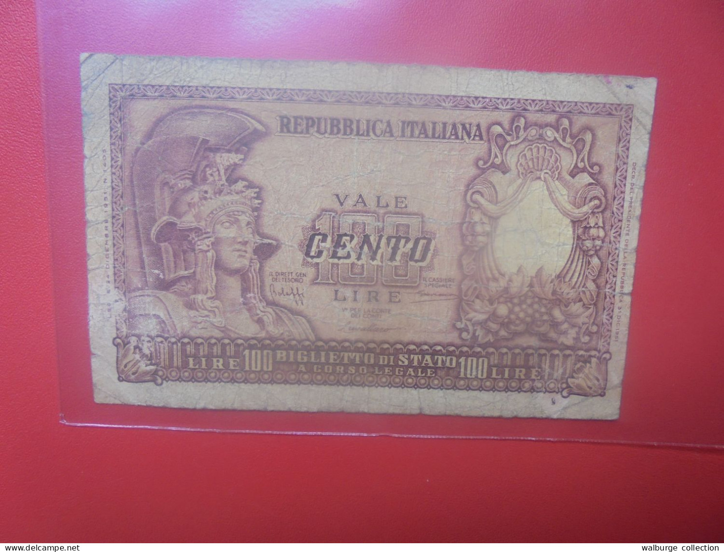 ITALIE 100 Lire 1951 Circuler (B.33) - 100 Lire