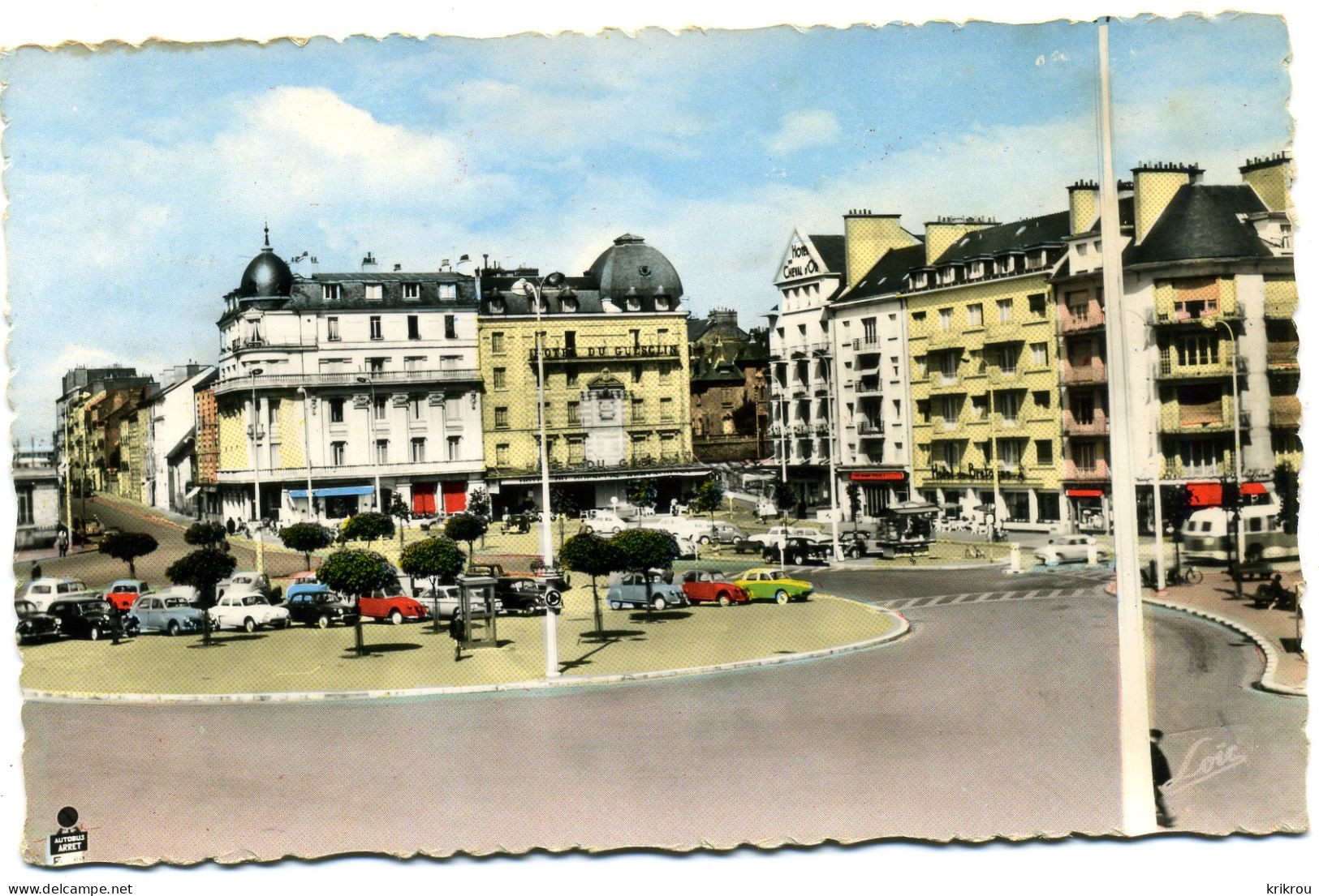 CPSM   RENNES - Place De La Gare Et Les Hôtels. - Rennes