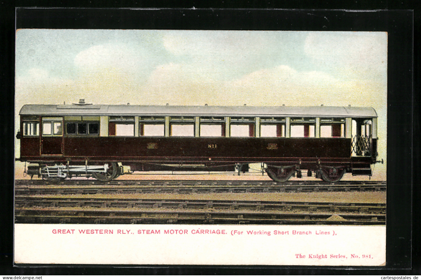 Pc Englische Eisenbahn Der Gesellschaft G.W.R., Steam Motor Carriage  - Treni