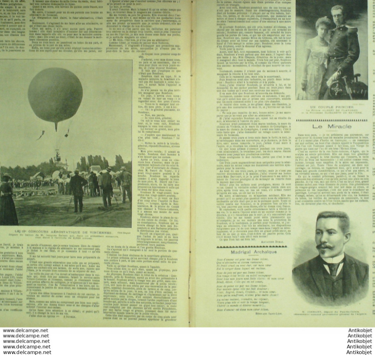 Soleil Du Dimanche 1900 N°42 Corneville (28) Jonnart Député (62) Belgique Albert - 1850 - 1899