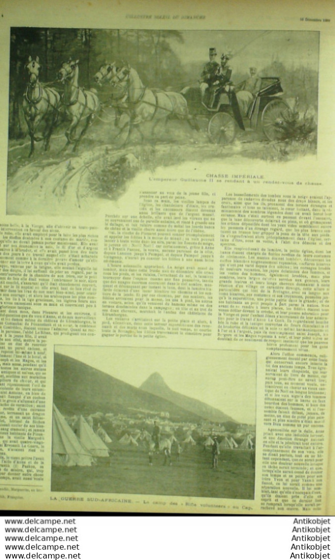 Soleil Du Dimanche 1900 N°52 Bonaparte Transvaal Camp De Rifl Chasse Guillaume II - 1850 - 1899