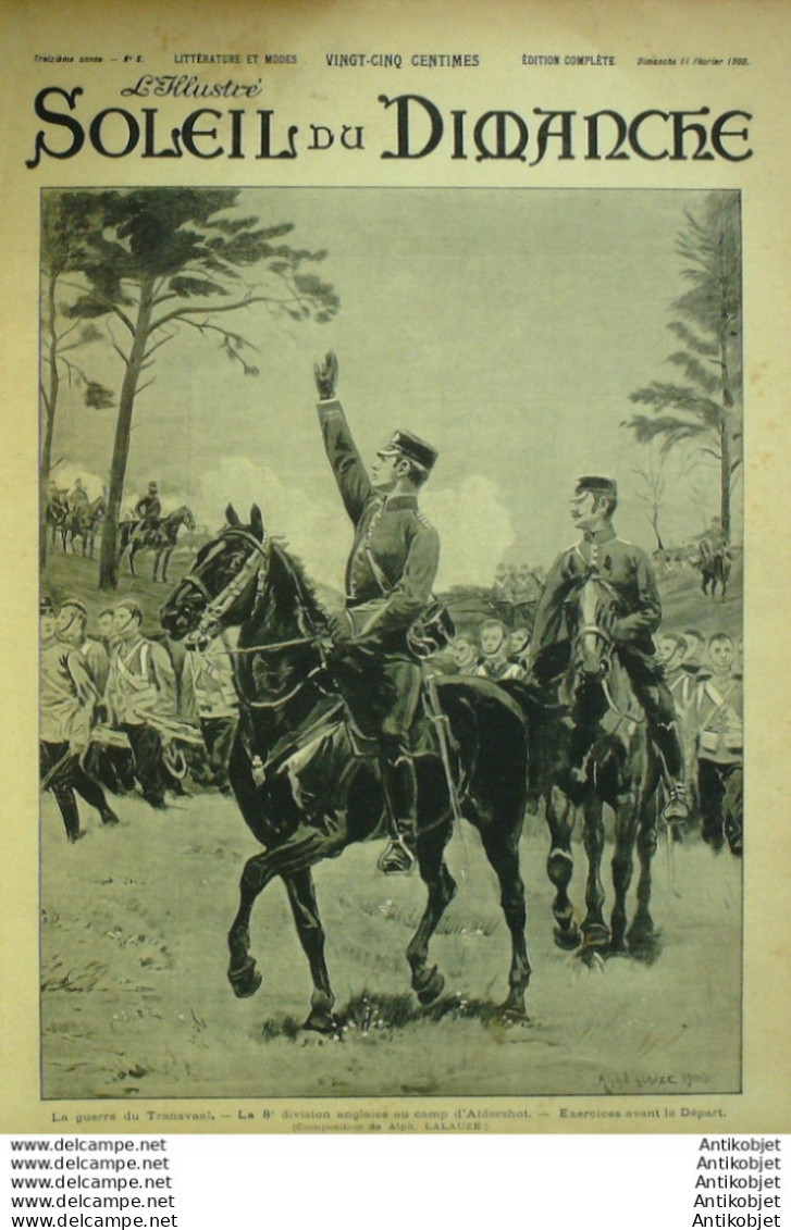 Soleil Du Dimanche 1900 N° 6 Transvaal Aldershot Prétoria Brunetière Botrel - 1850 - 1899