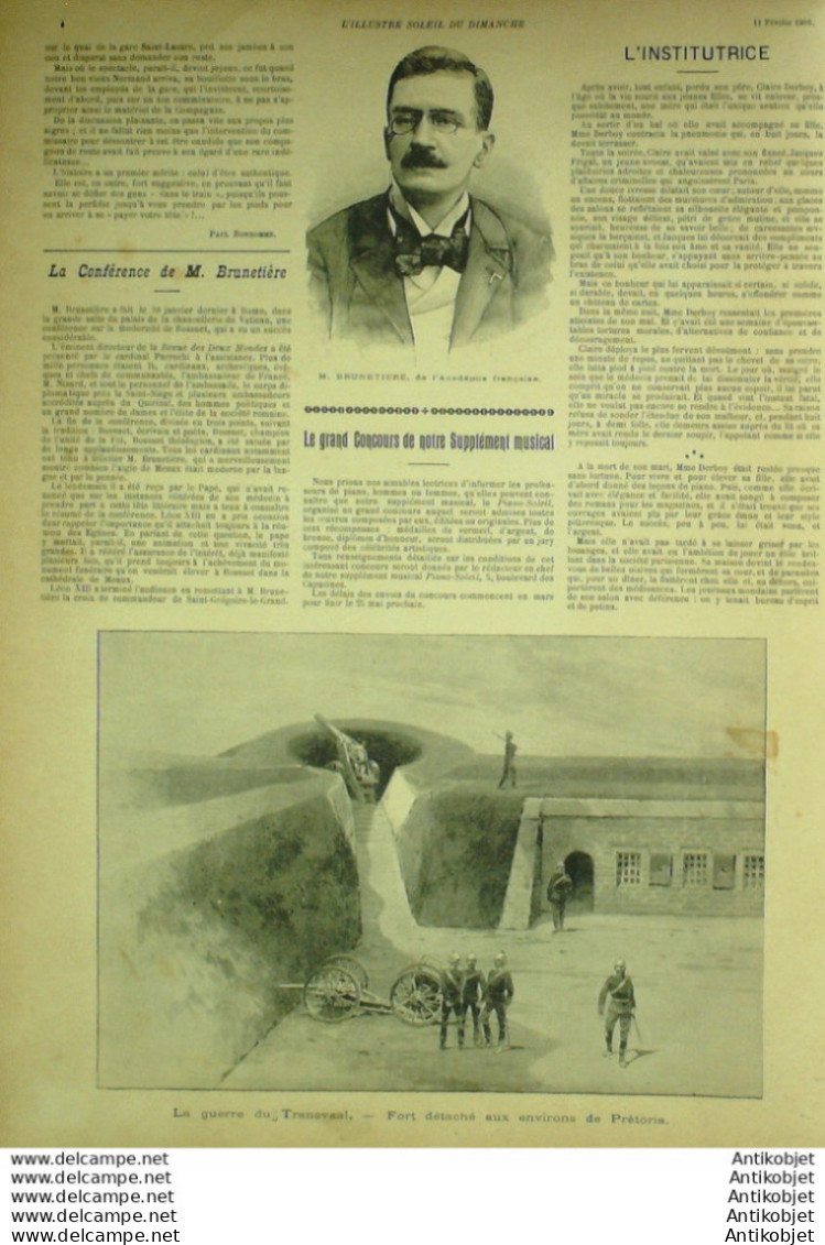 Soleil Du Dimanche 1900 N° 6 Transvaal Aldershot Prétoria Brunetière Botrel - 1850 - 1899