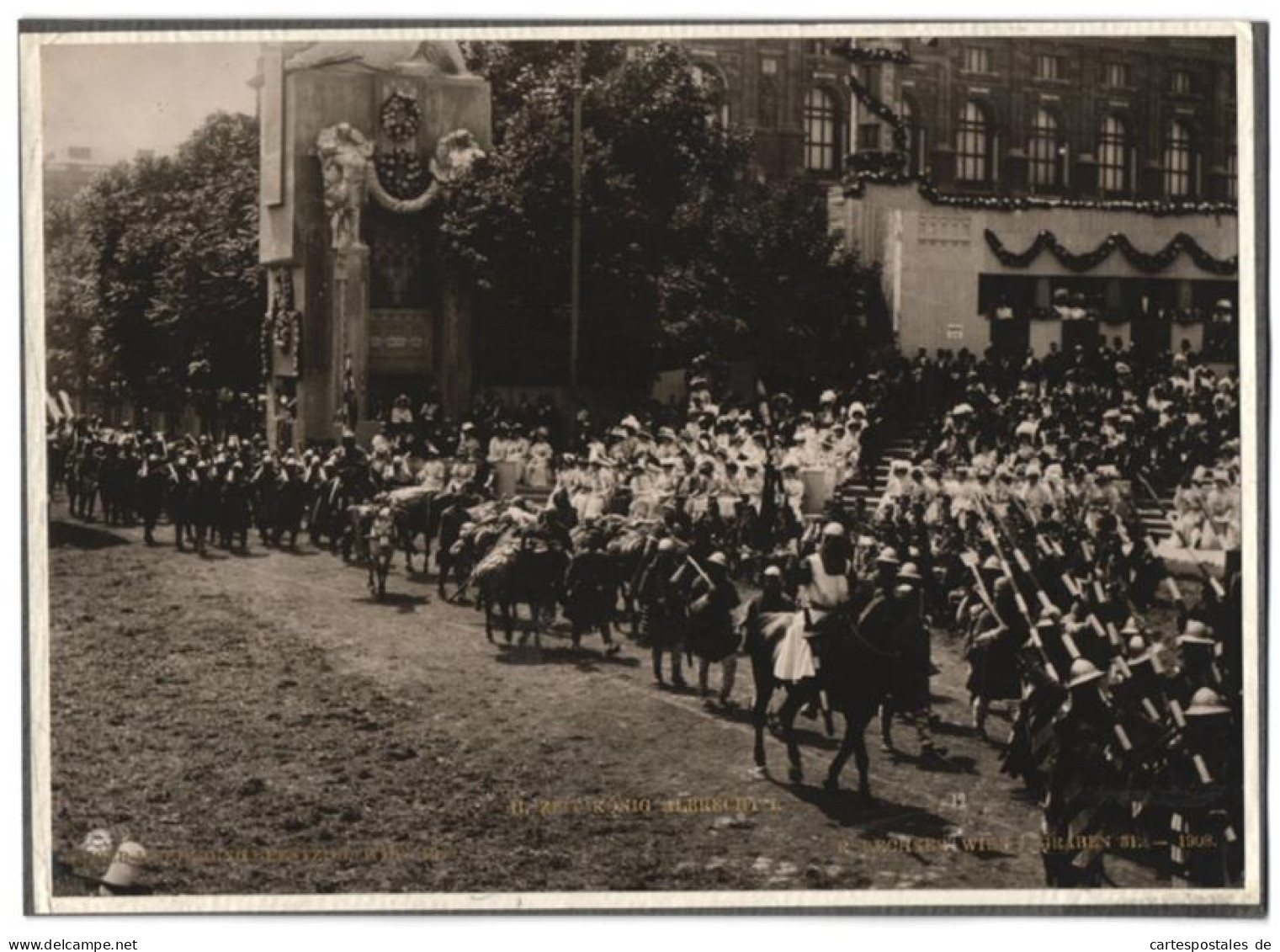 Archiv-Fotografie R. Lechner, Wien, Ansicht Wien, Kaiser-Huldigungs-Festzug 1908, Zeit König Albrecht I.  - Personalità