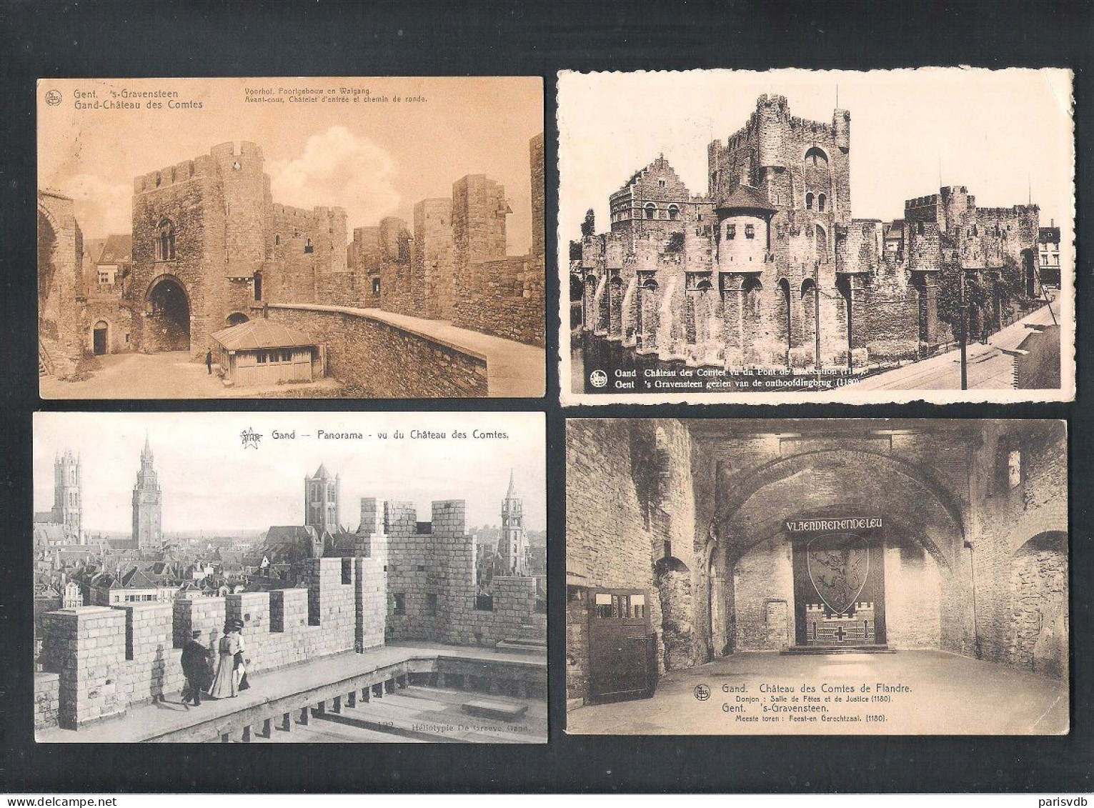 GENT - GAND -  GRAVENKASTEEL - 4 POSTKAARTEN   (14.067) - Gent