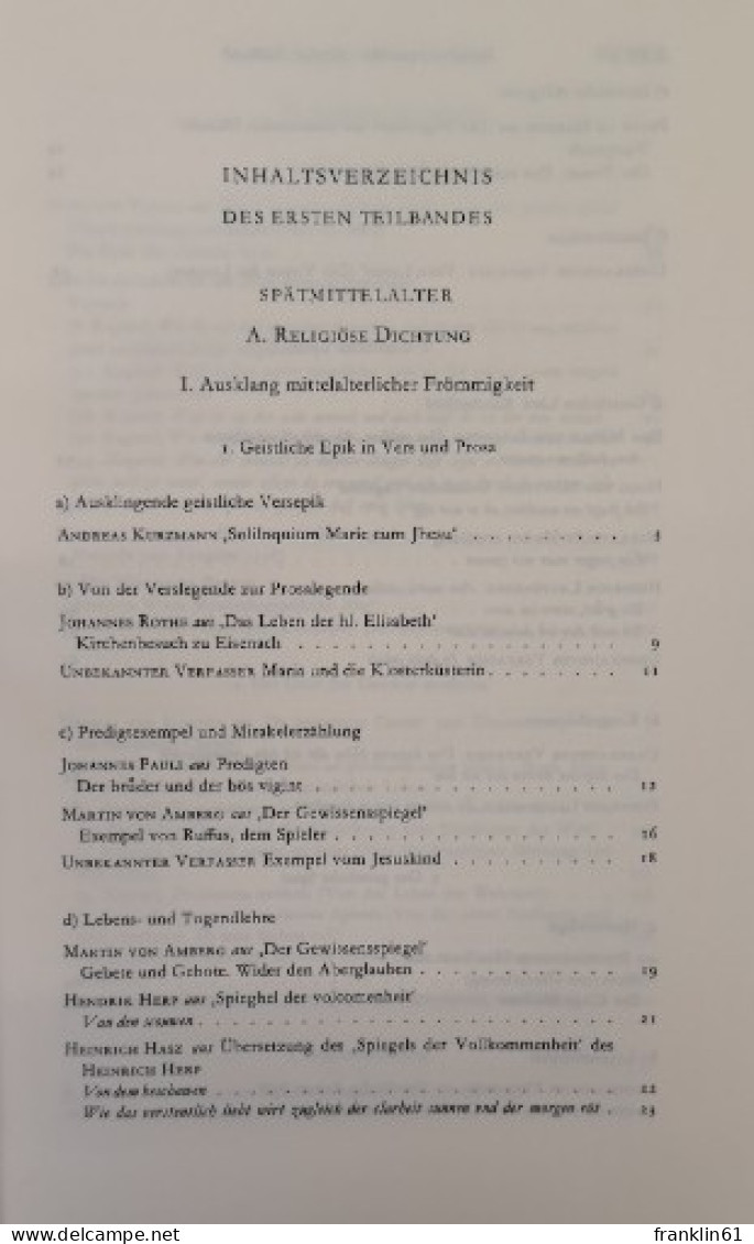 Spätmittelalter. Humanismus. Reformation Erster Teilband. Spätmittelalter Und Frühhumanismus. - 4. Neuzeit (1789-1914)