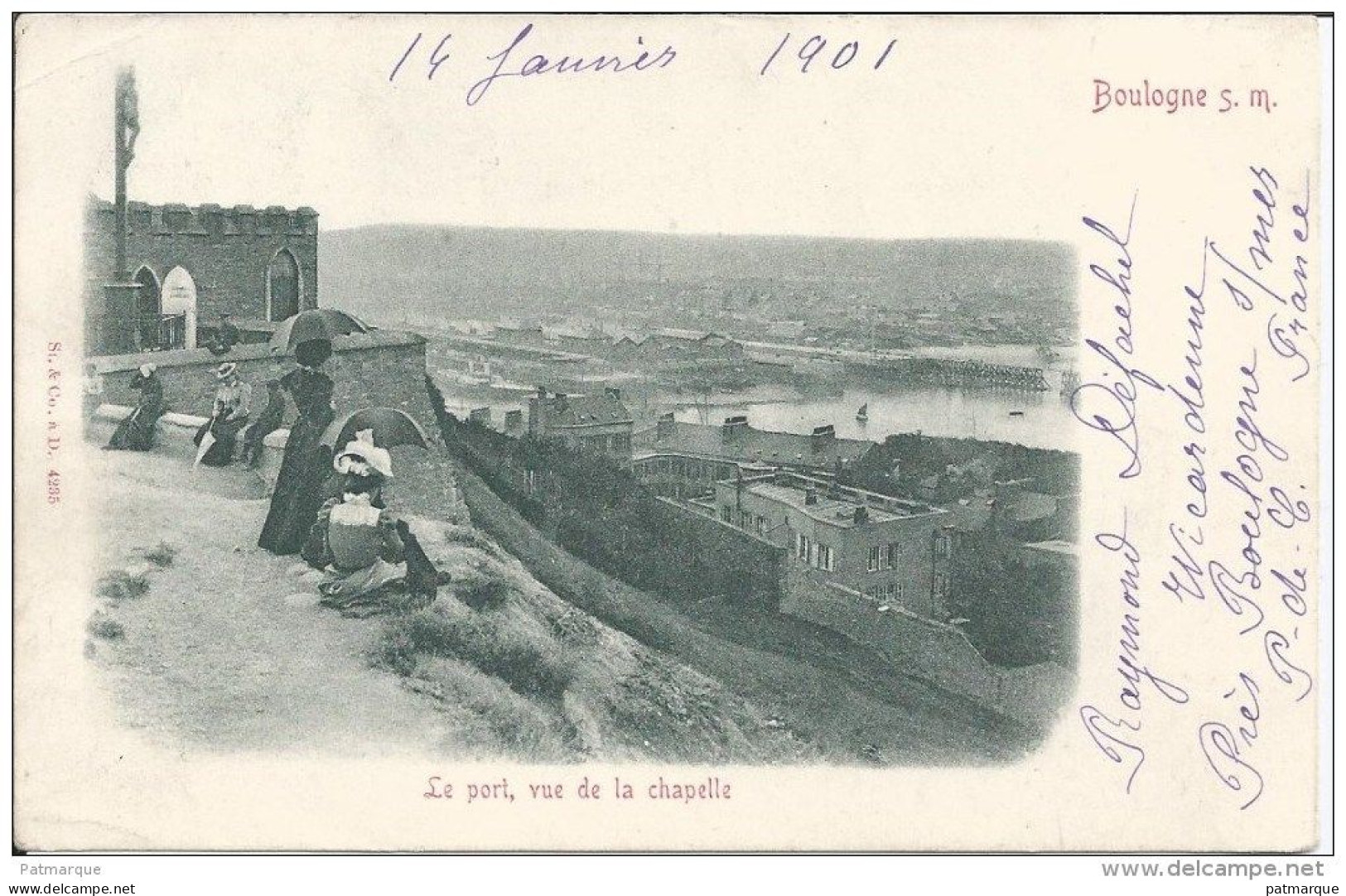 BOULOGNE  SUR MER    - Le Port Vue De La Chapelle - Précurseur - Nuageuse - 1901 - Boulogne Sur Mer