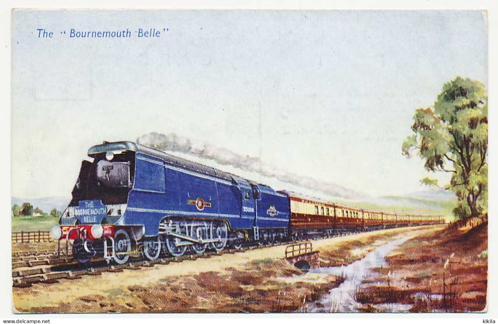 CPSM 9 X 14 Angleterre (262)  Train Locomotive The "Bournemouth Belle Hauled By Merchant Navy" Class 4.6.2 "Pacific" * - Trains