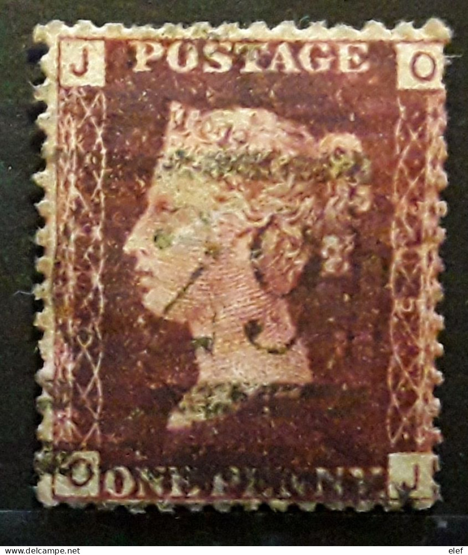 GB Queen Victoria 1858 - 1864 Yvert 26 , One Penny Rouge Planche Plate 205 Obl , TB - Used Stamps