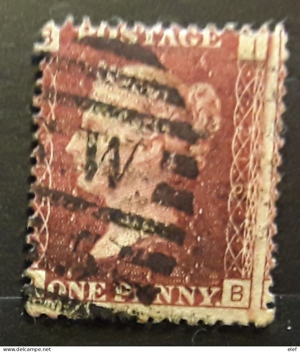 GB Queen Victoria 1858 - 1864 Yvert 26 , One Penny Rouge Planche Plate 216 Obl , TB - Oblitérés