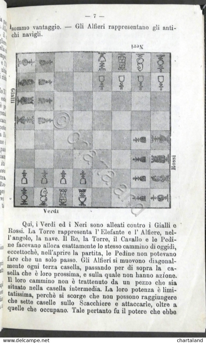 Manuale - Trattato Elementare Del Giuoco Degli Scacchi - Fine '800 - Autres & Non Classés