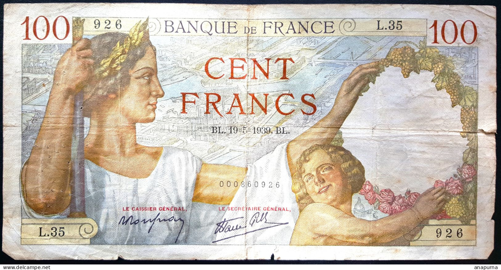 100 Francs Sully France 1939 - 100 F 1939-1942 ''Sully''