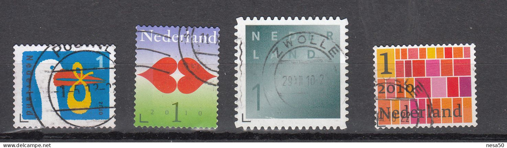 Nederland 2010 Nvph Nr 2744 - 2747, Mi Nr 2756 - 2758, Geboortezegel, Liefde, Rouw + Zakenpostzegel - Oblitérés