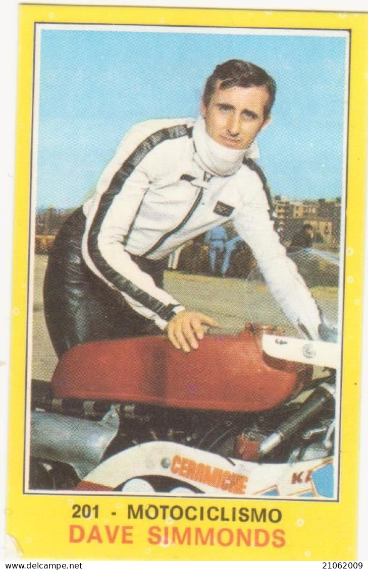 201 DAVE SIMMONDS - MOTOCICLISMO - CAMPIONI DELLO SPORT PANINI 1970-71 - Autres & Non Classés