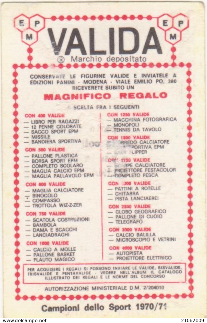 153 LUIS OCANA - CICLISMO - VALIDA - CAMPIONI DELLO SPORT PANINI 1970-71 - Radsport